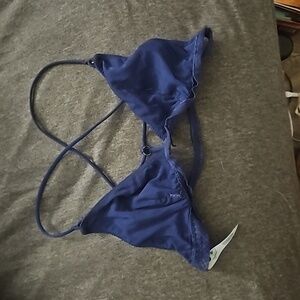 Honey dew intimates blue navy mesh strappy bralette